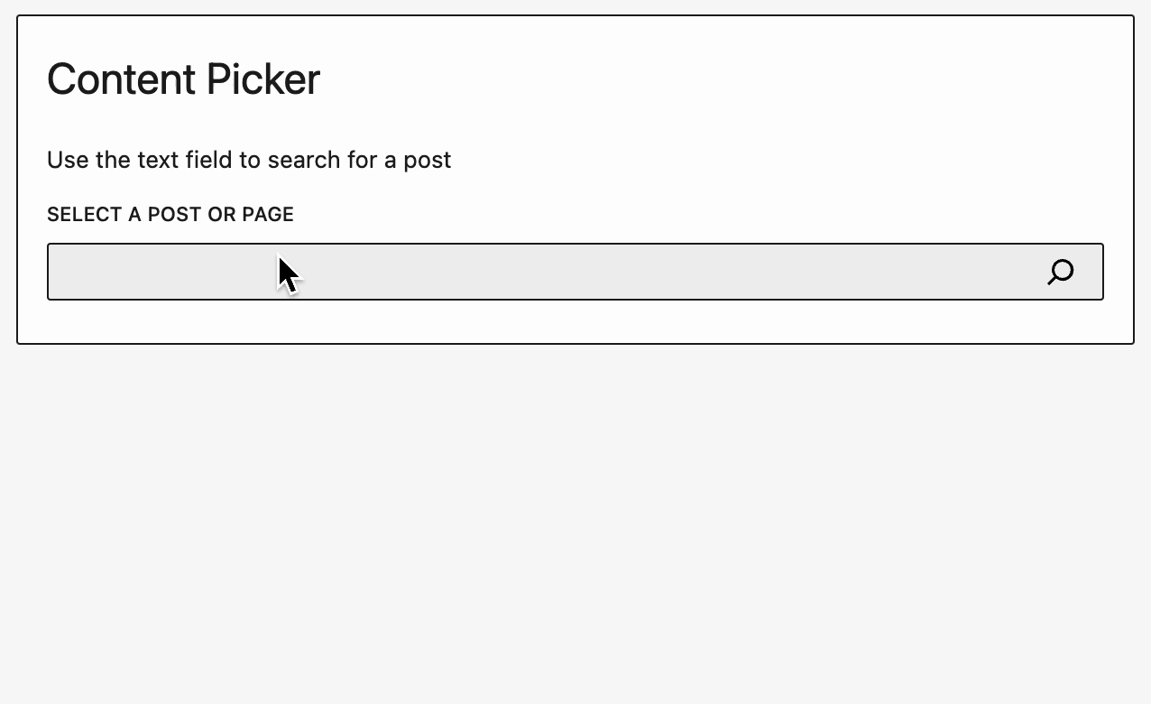 Content picker in action