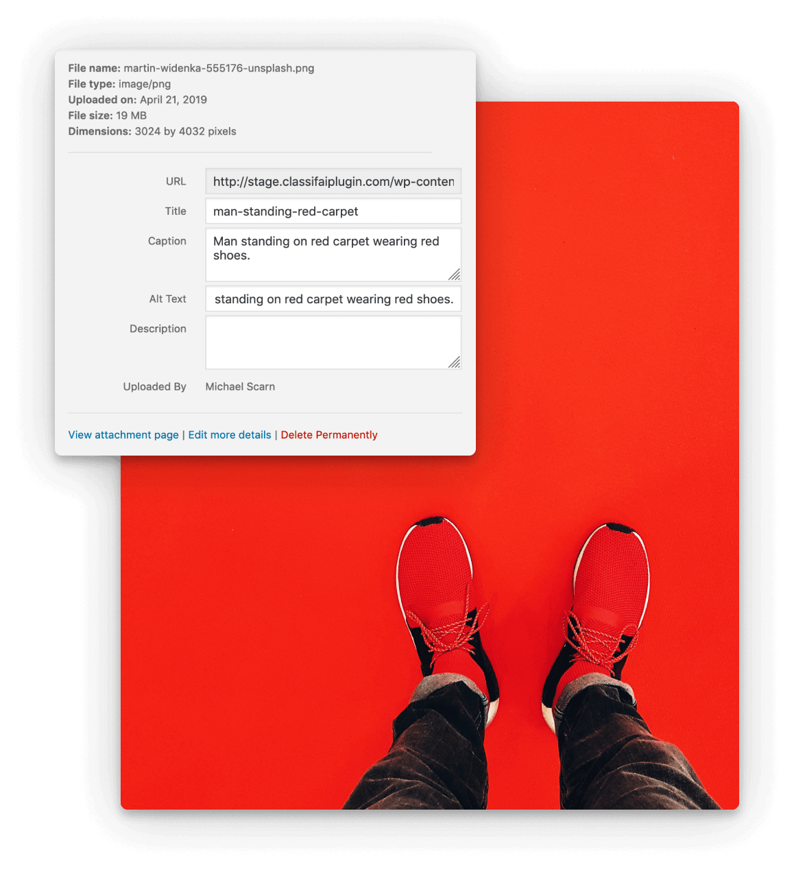 Example of an image with Azure Alt Text. Screenshot of ClassifAI alt-text