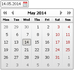 Date field and calendar