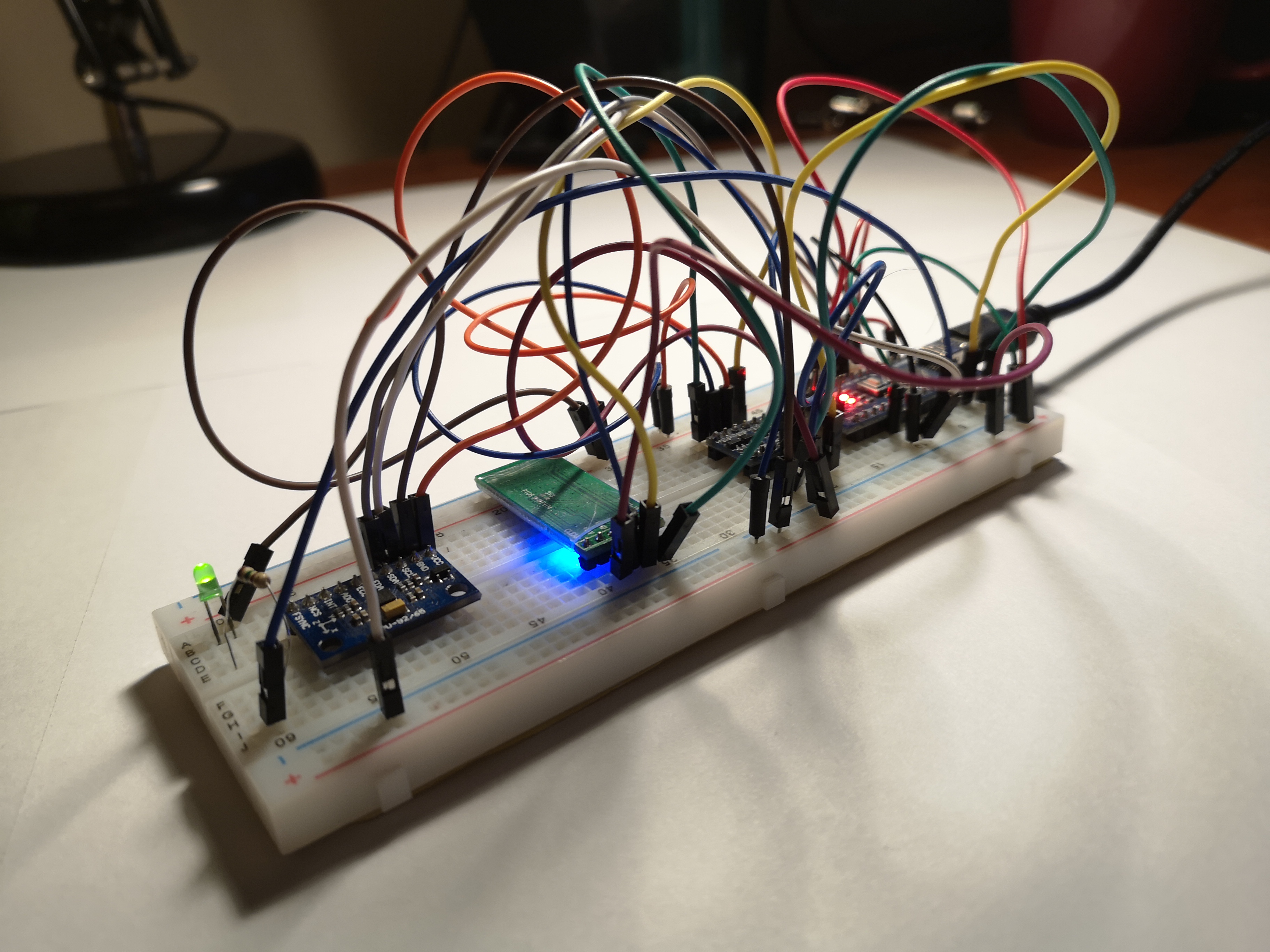 Components on breadboard