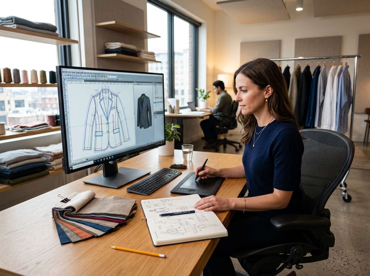 MOMASONG design and CAD studio where a custom kids swimwear brief is prepared