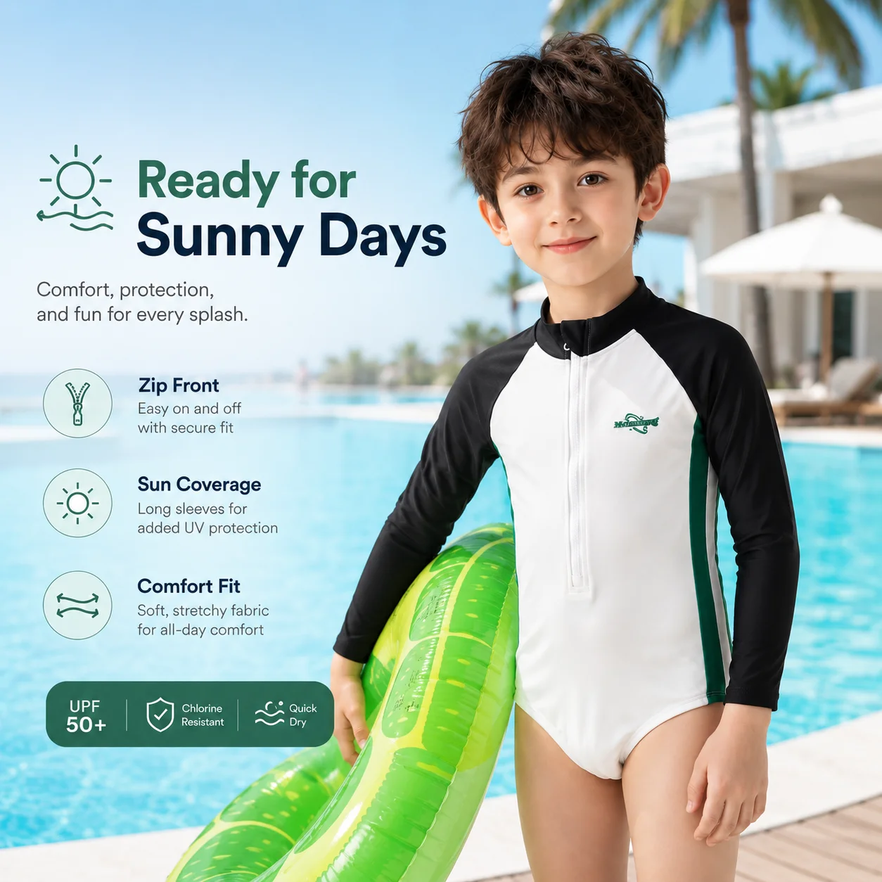 Kids hooded beach towel poncho in the Sea Shell design