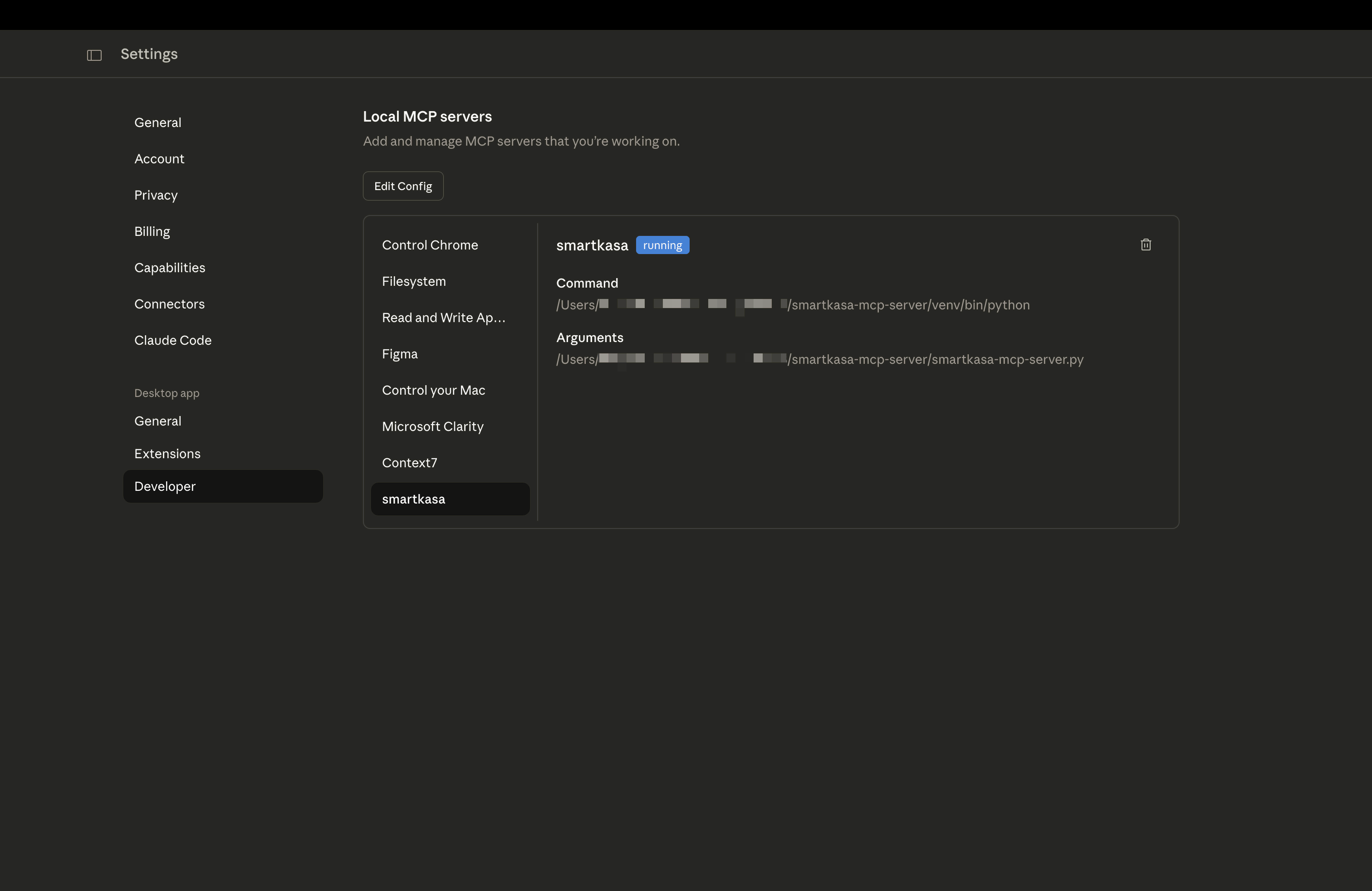 Вірно налаштований і запущений MCP smartkasa