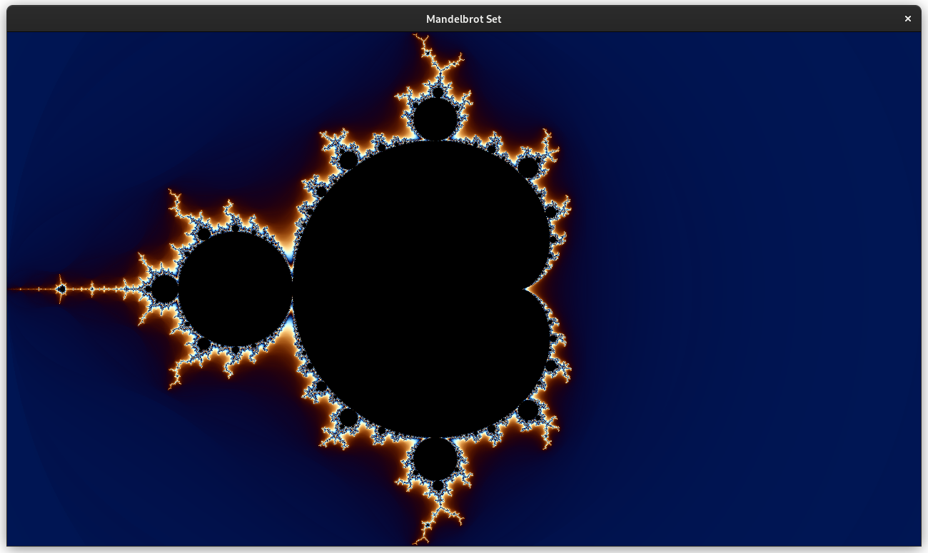 The Mandelbrot Set drawn in a window.