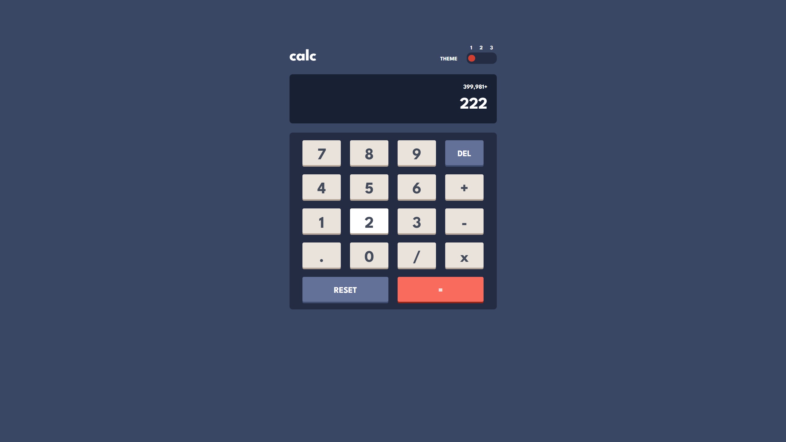 Design preview for the Calculator app coding challenge