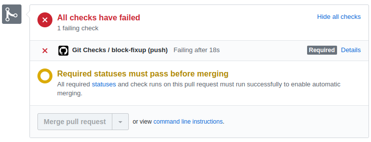 PR merge blocked