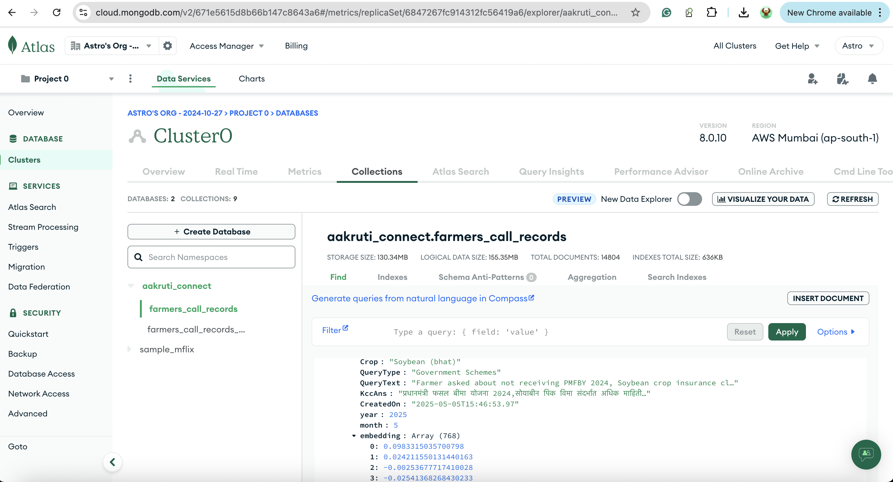 MongoDB Atlas Vector Search