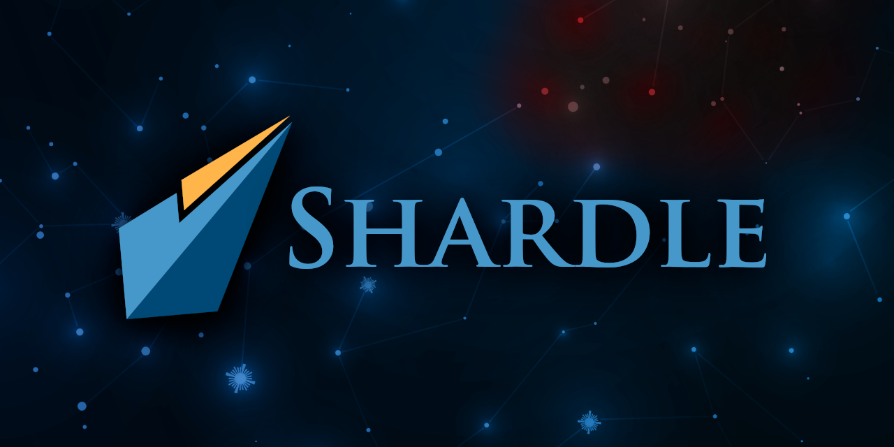 Logo showing stylized Cosmere starchart in the background with the title 'Shardle' overlayed