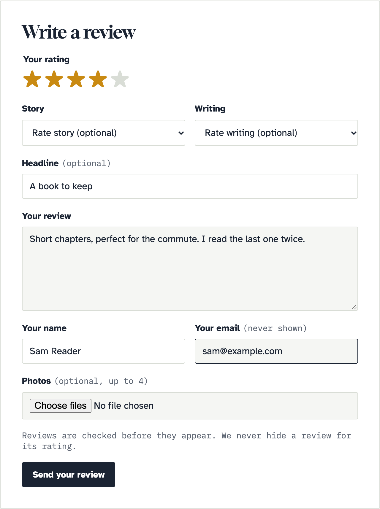 The review form