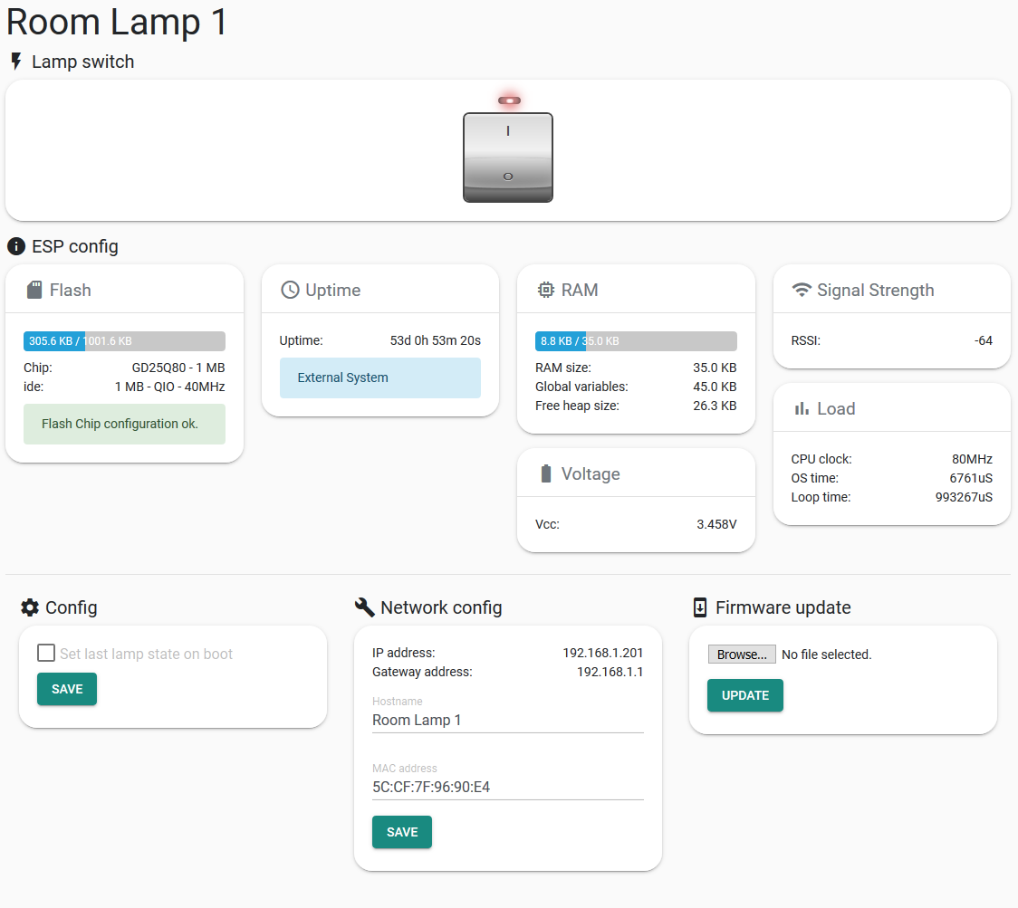 Picture of responsive web interface