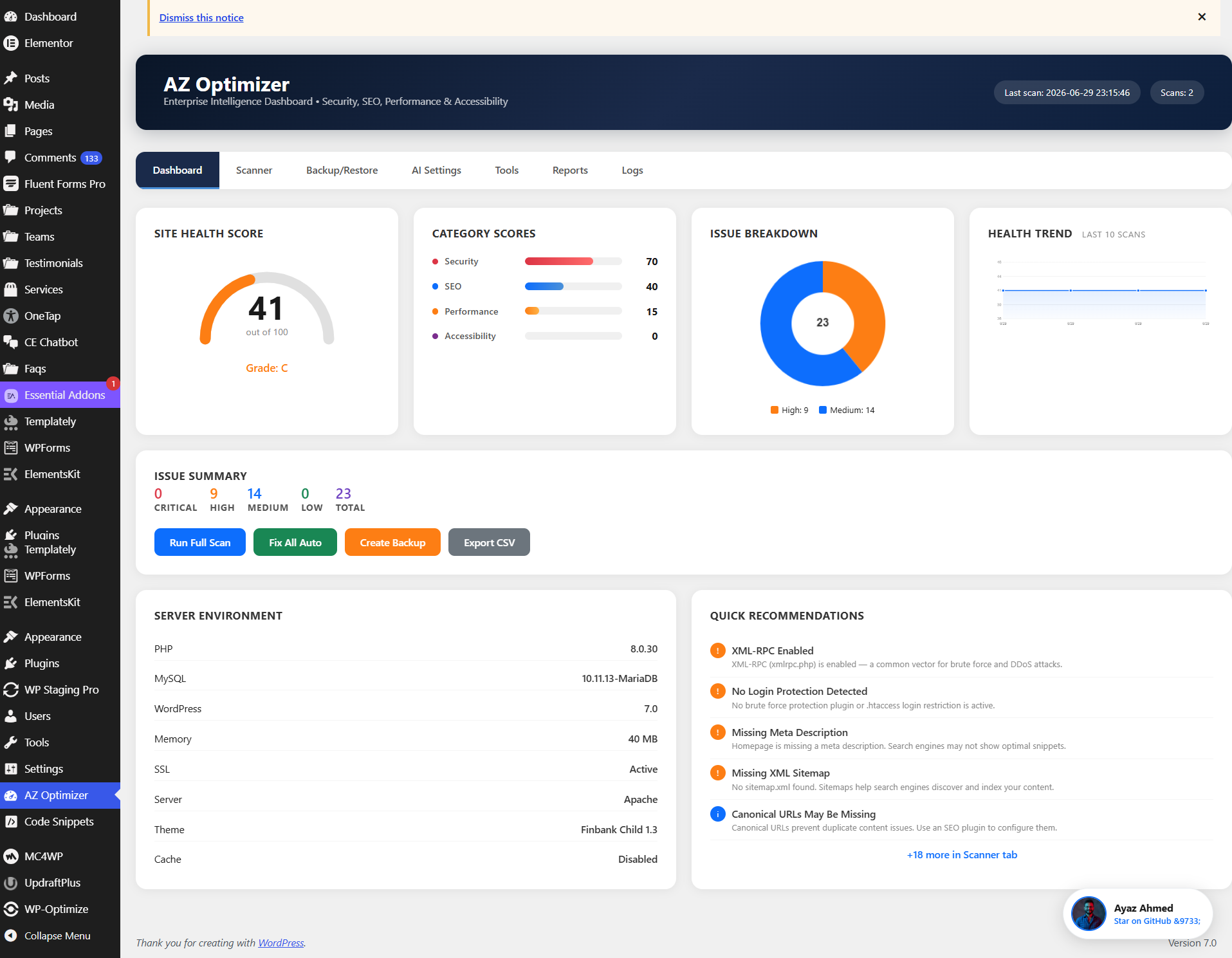 AZ Optimizer Dashboard