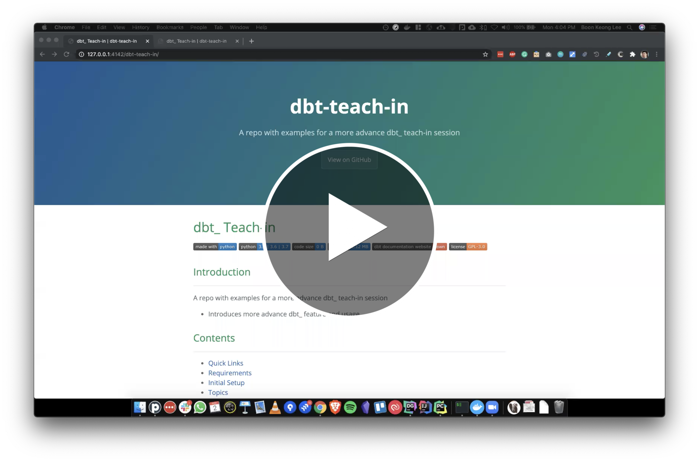 dbt-teach-in-video