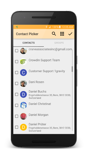 Contact picker light theme