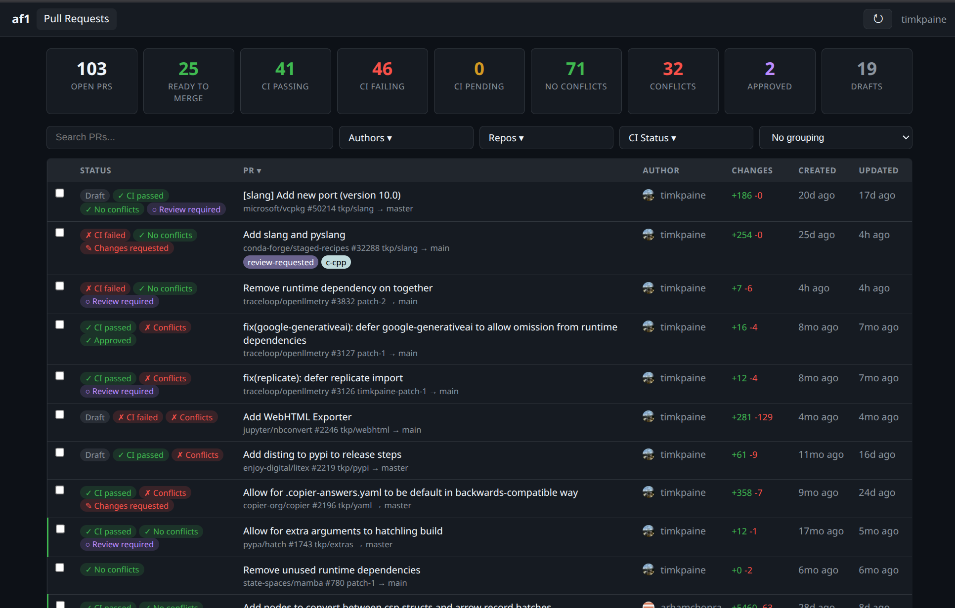 Preview of af1 landing page