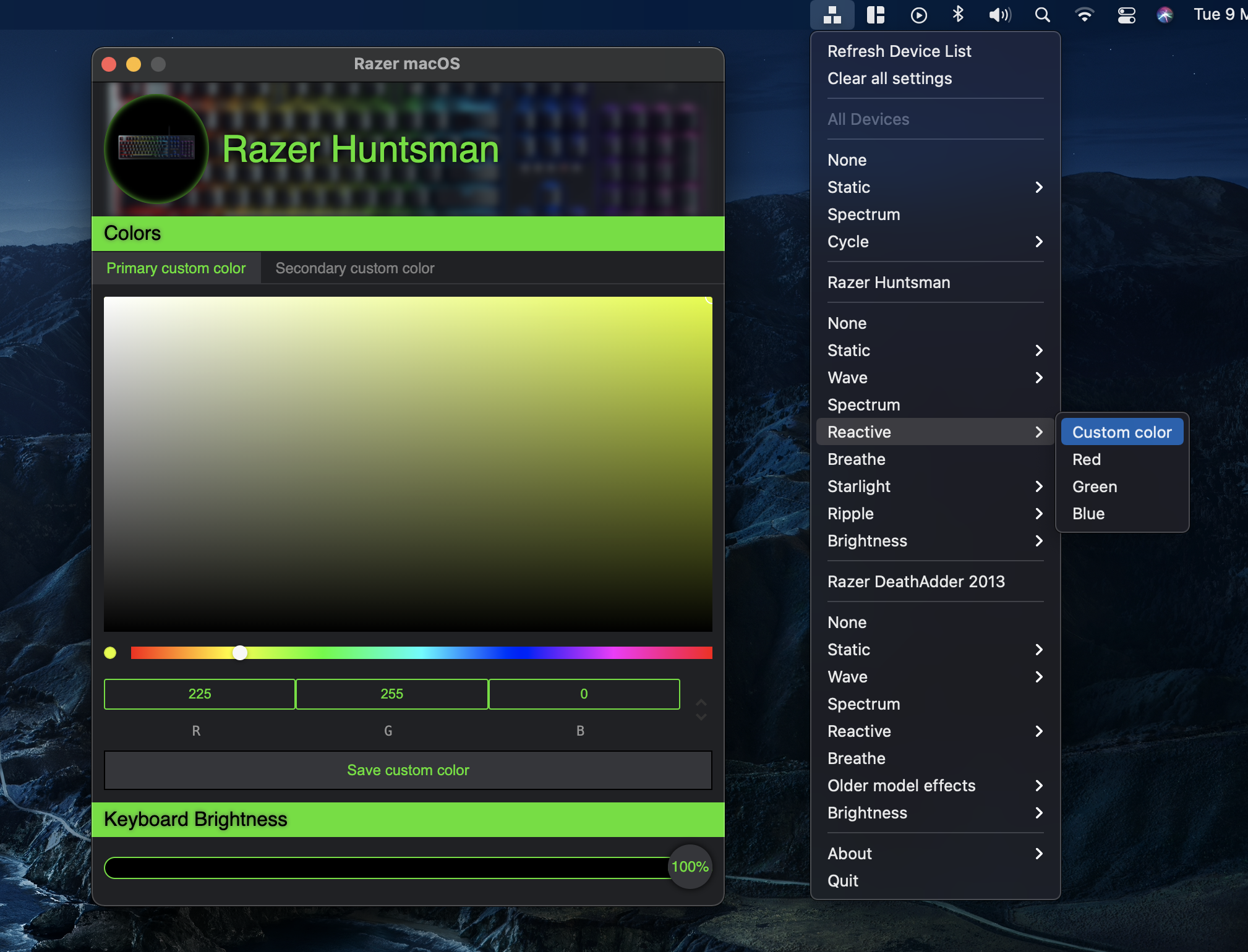 Razer macOS screenshot