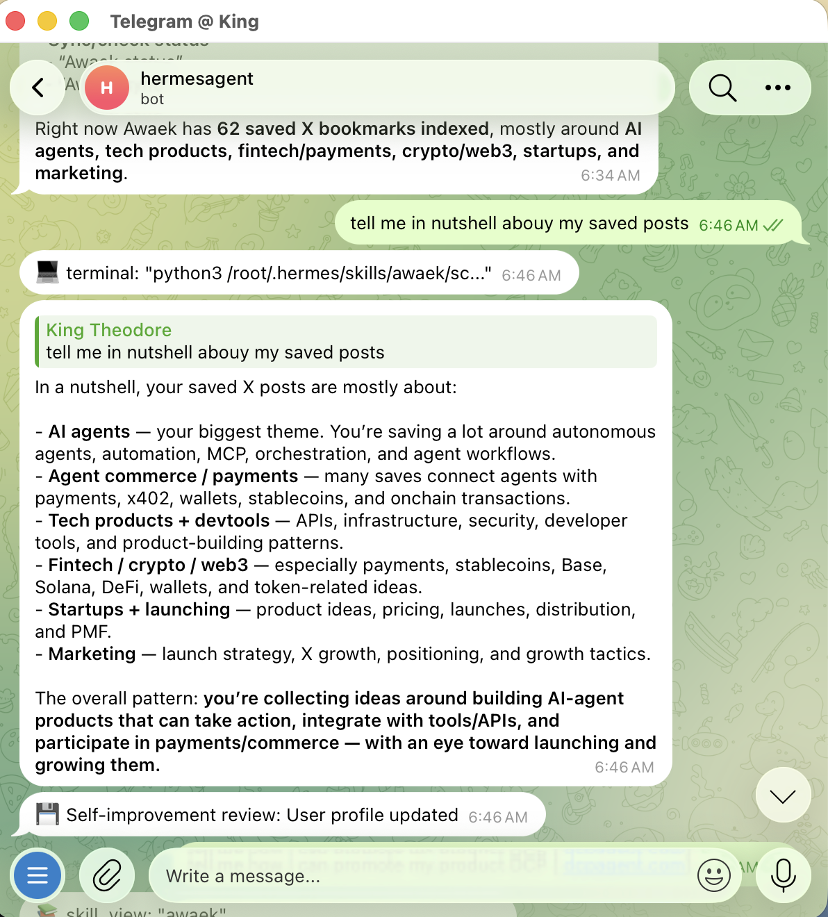 Awaek summary of saved X posts