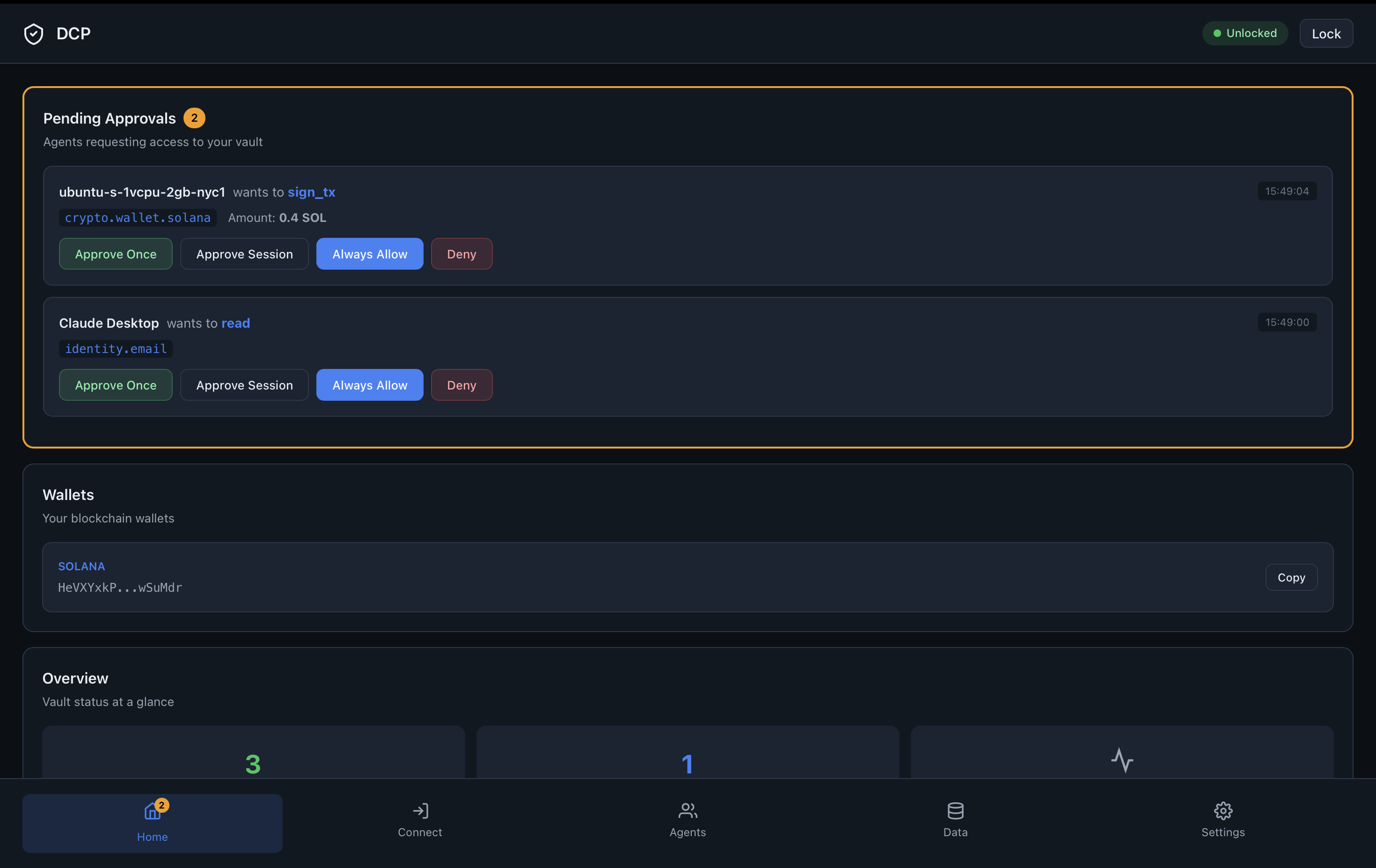 DCP real-time approval