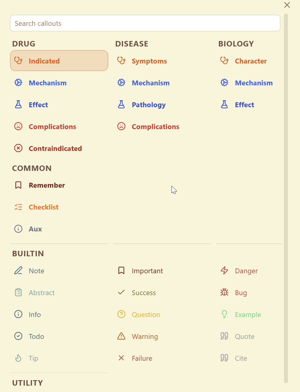 Cluddle Callouts picker example