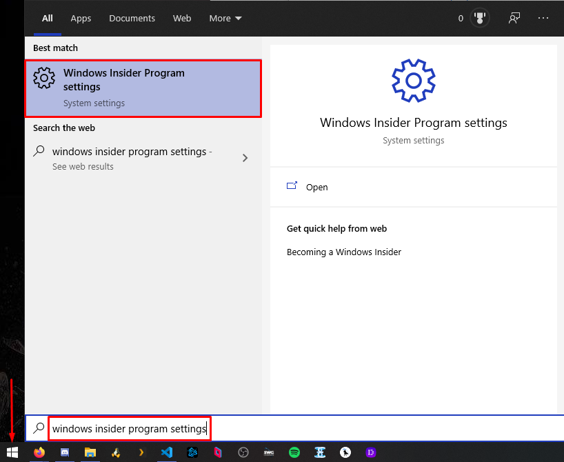 Windows Insider Program Settings