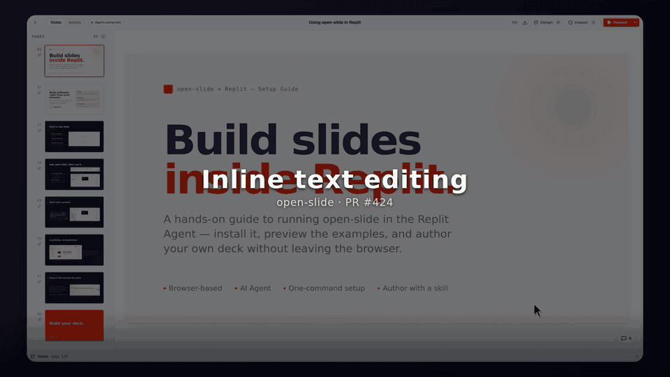 Inline text editing demo