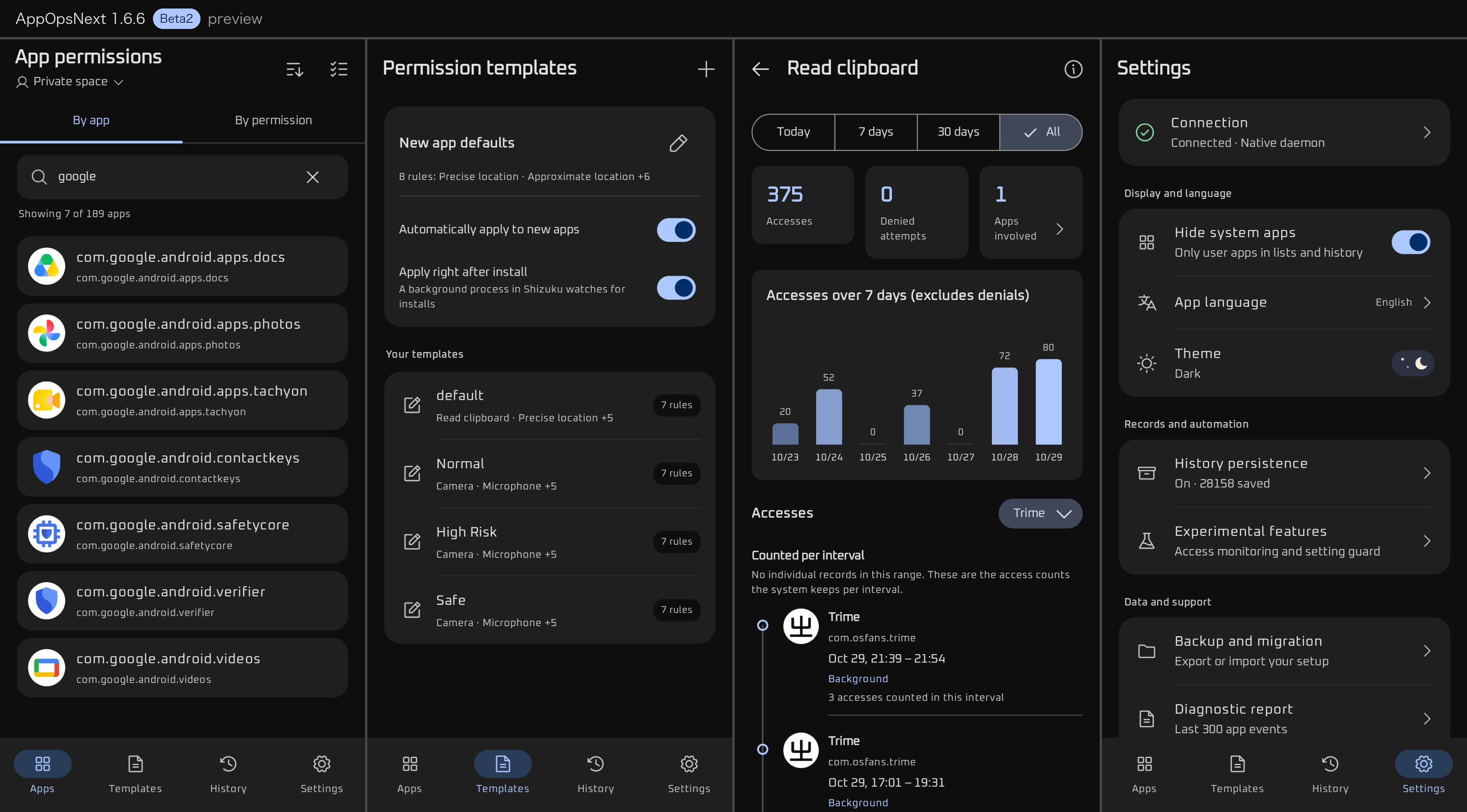 AppOpsNext interface preview in English