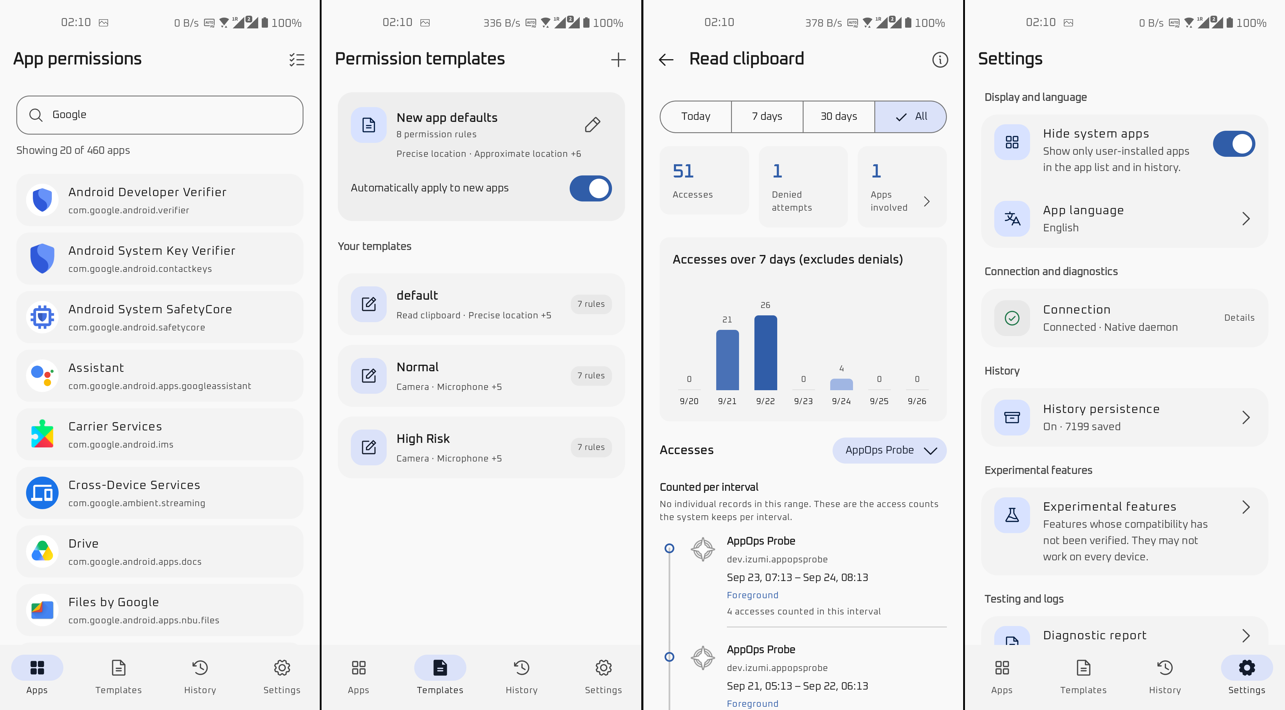 AppOpsNext interface preview in English