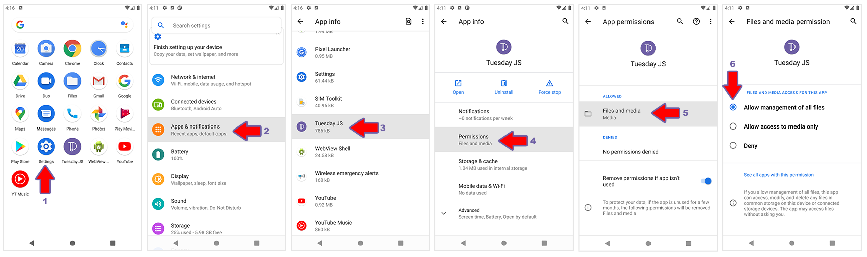 Tuesday JS error access files on Android