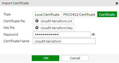 CRT, KEY, Password 입력