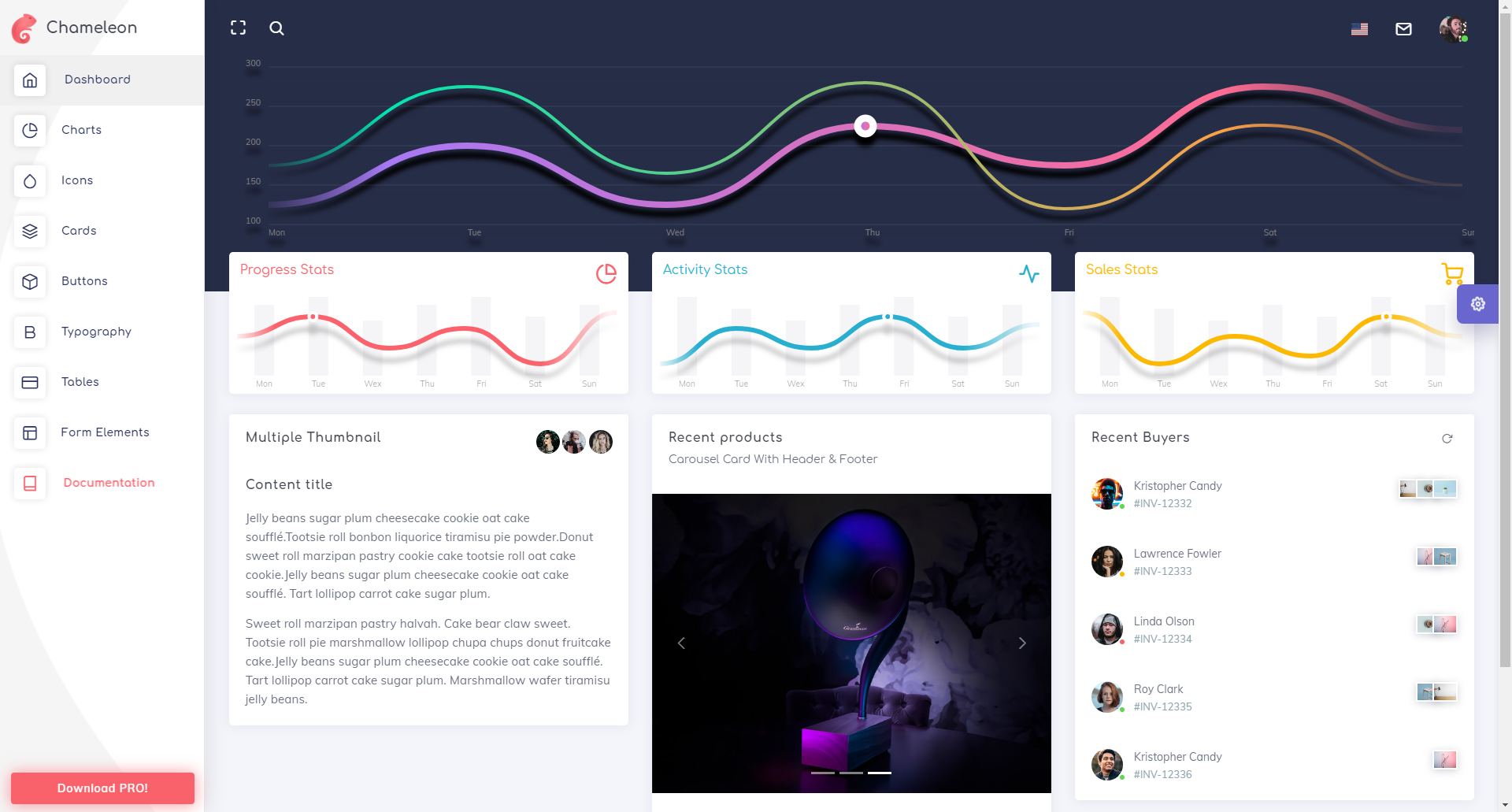 Chameleon Free Bootstrap Admin Template