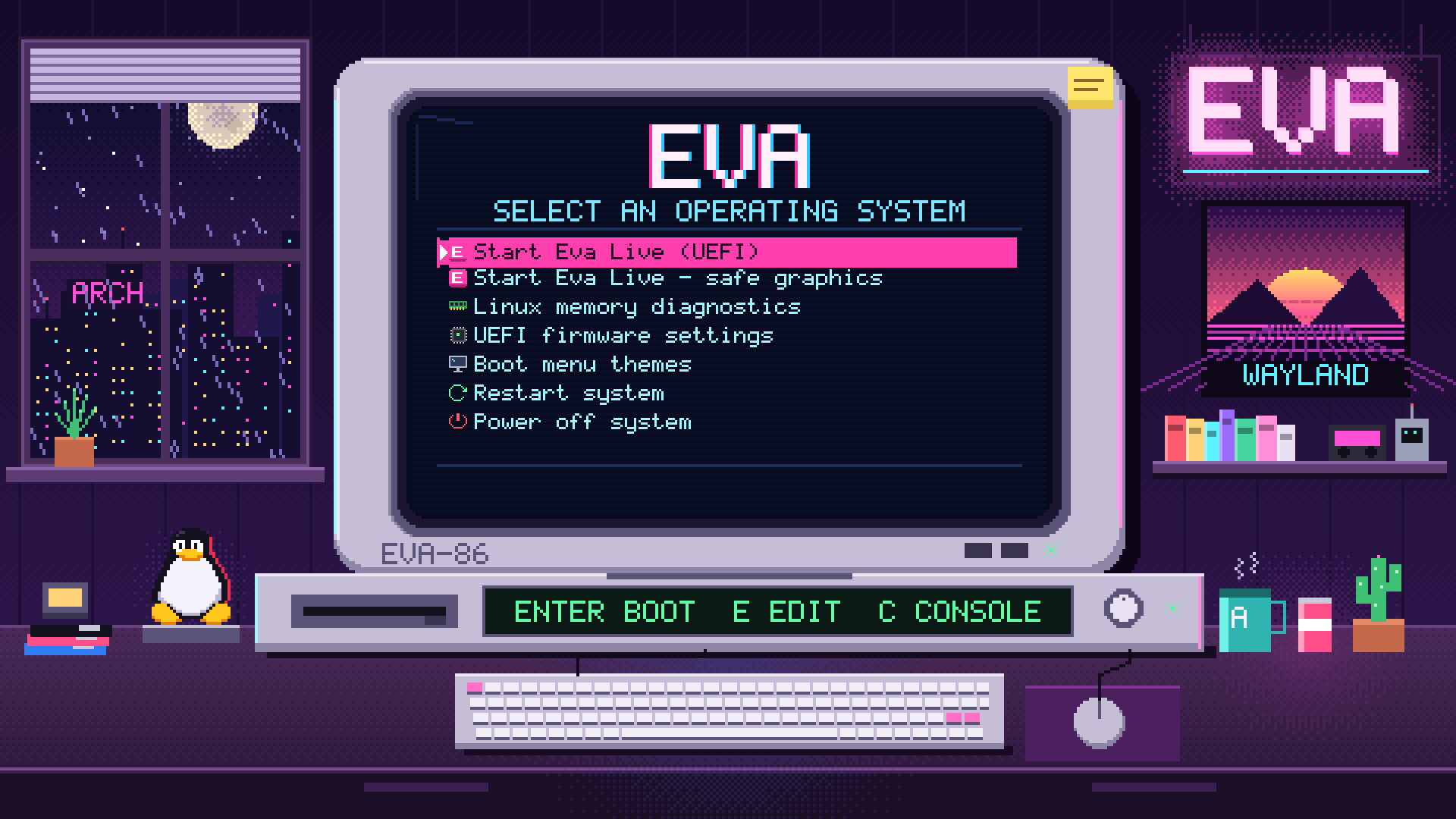 Eva Night Room default GRUB theme