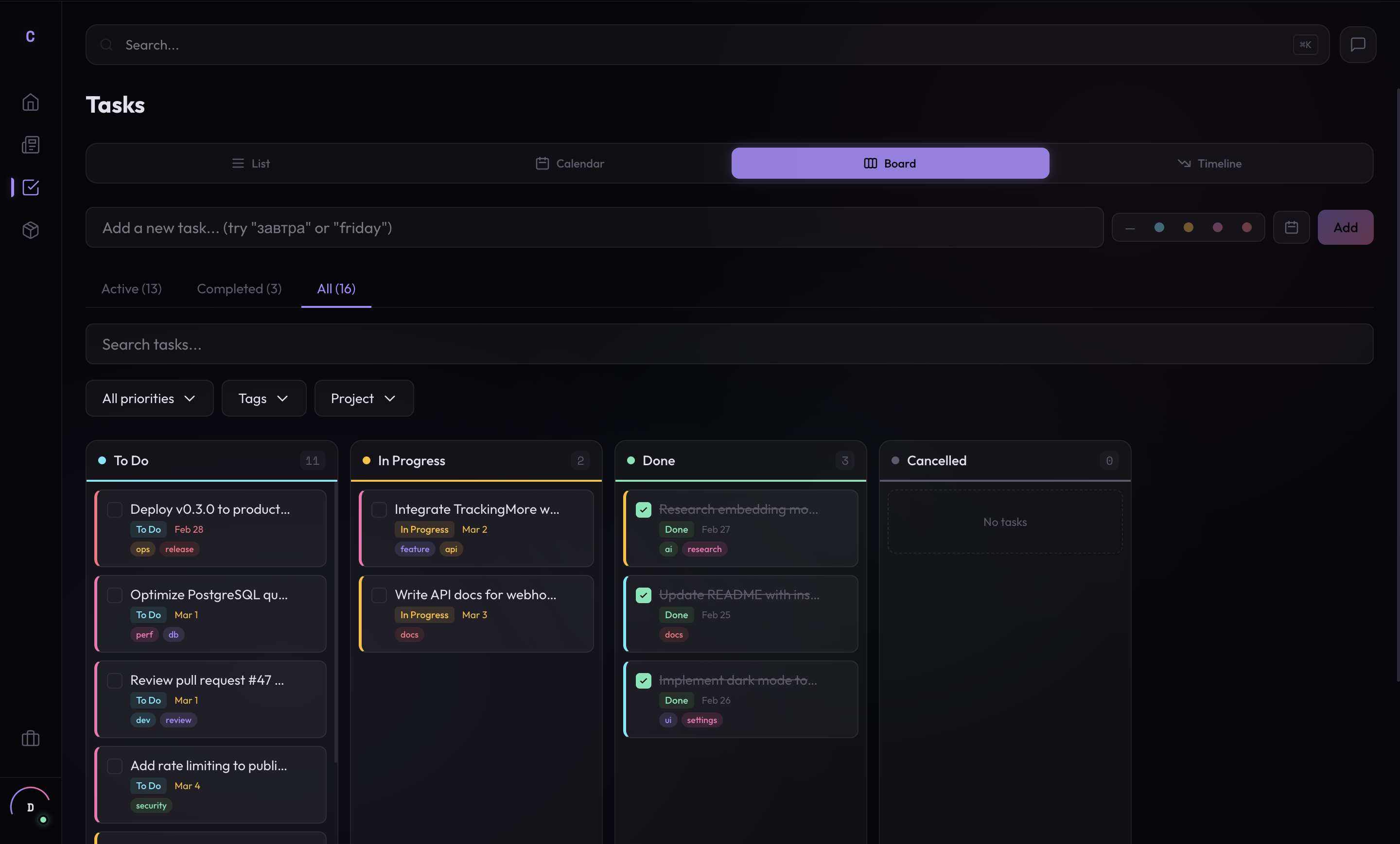 Task Management — Kanban Board