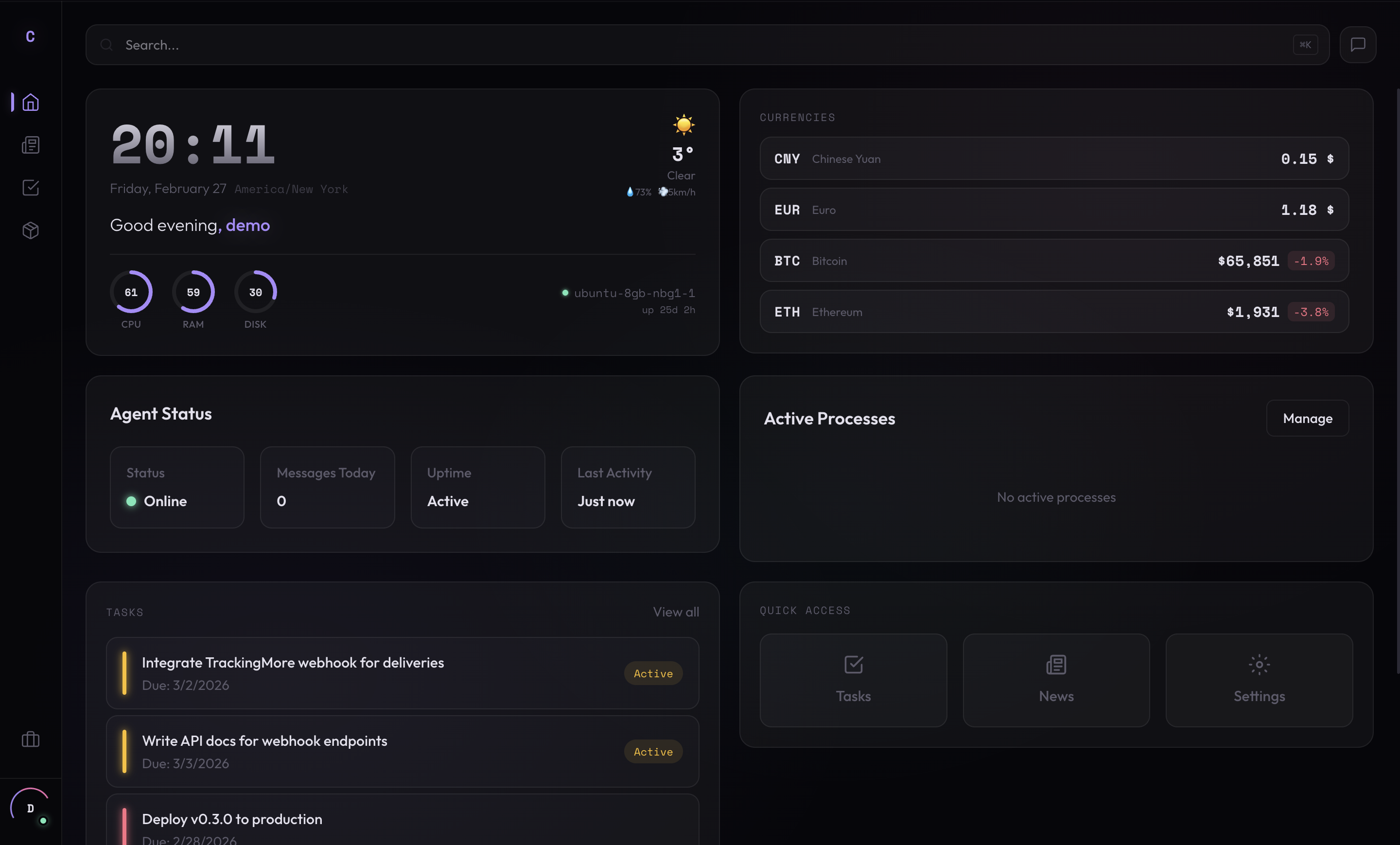 ClawdOS Dashboard