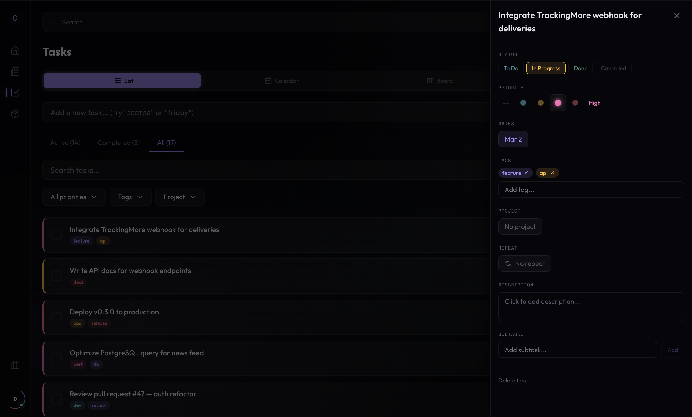 Task Detail View