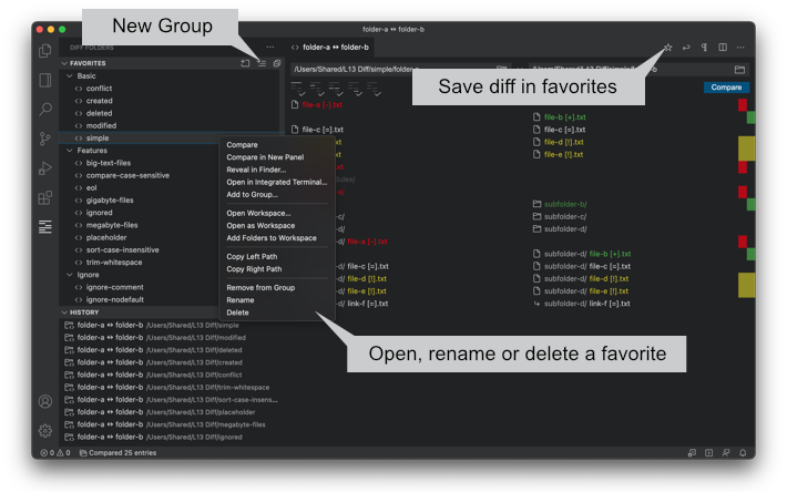 Diff Folders Favorites