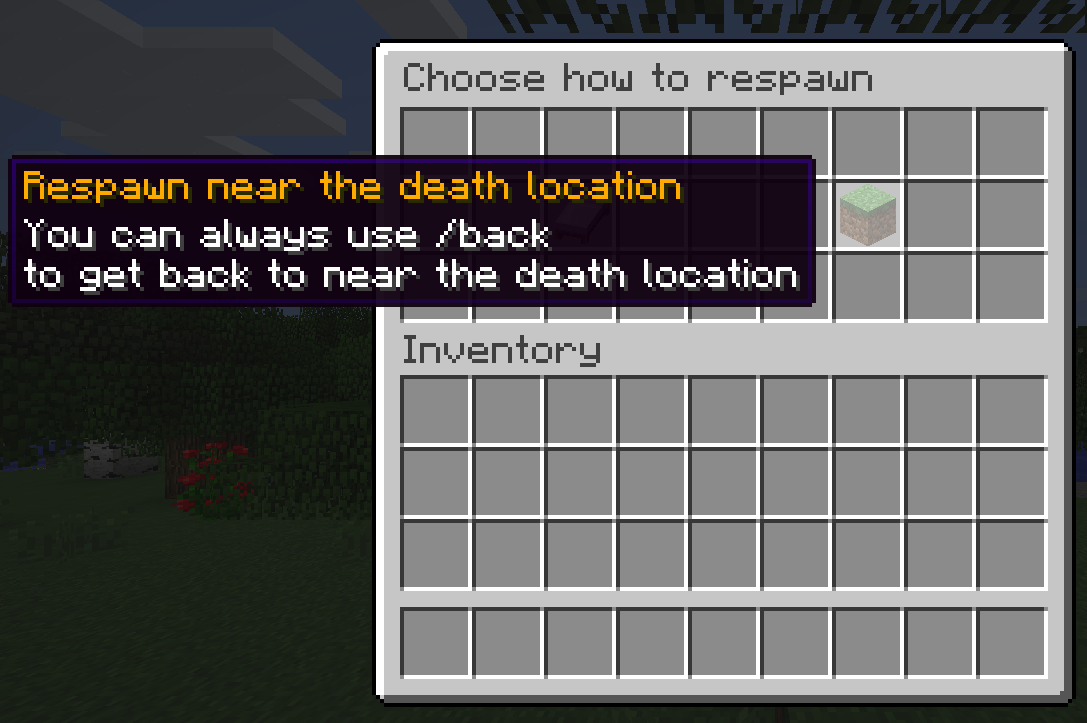 Respawn near the death location