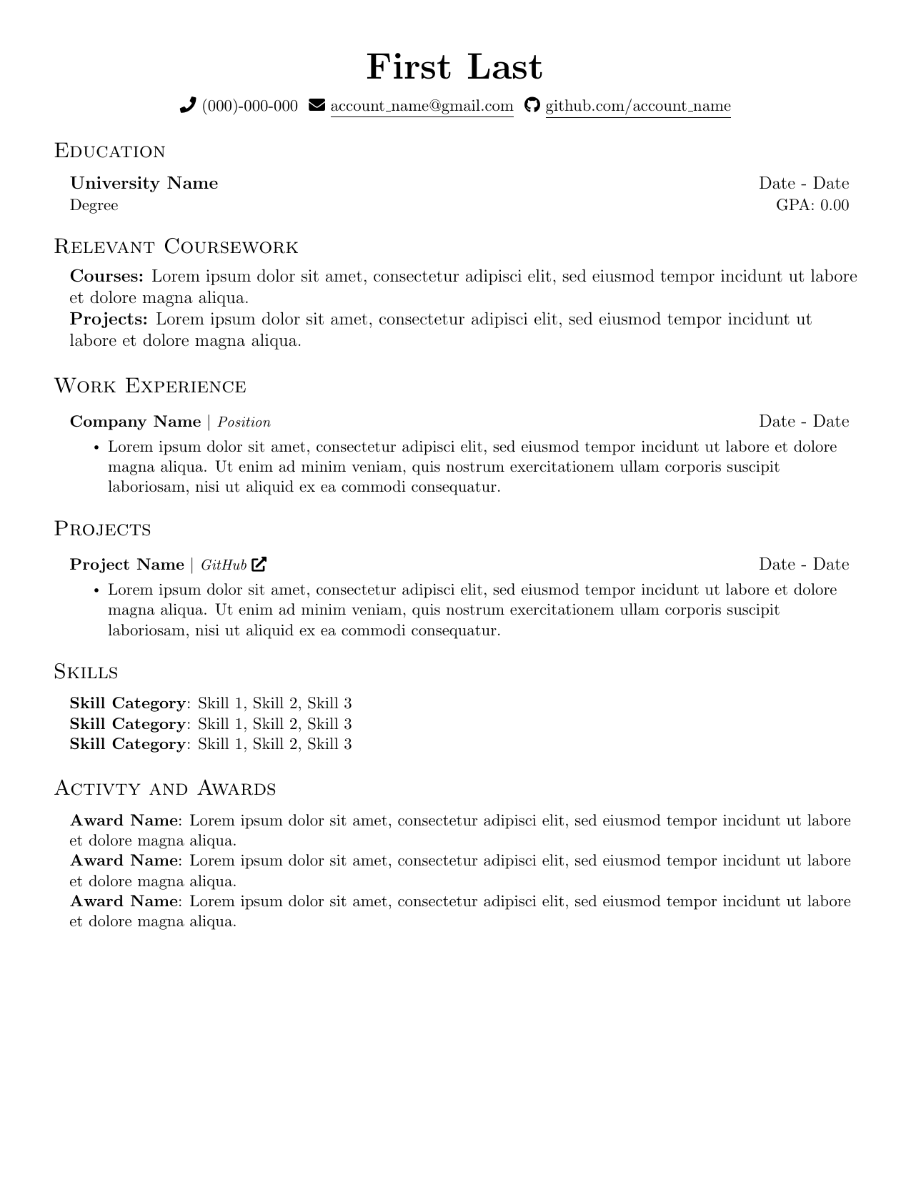 Resume Template Preview