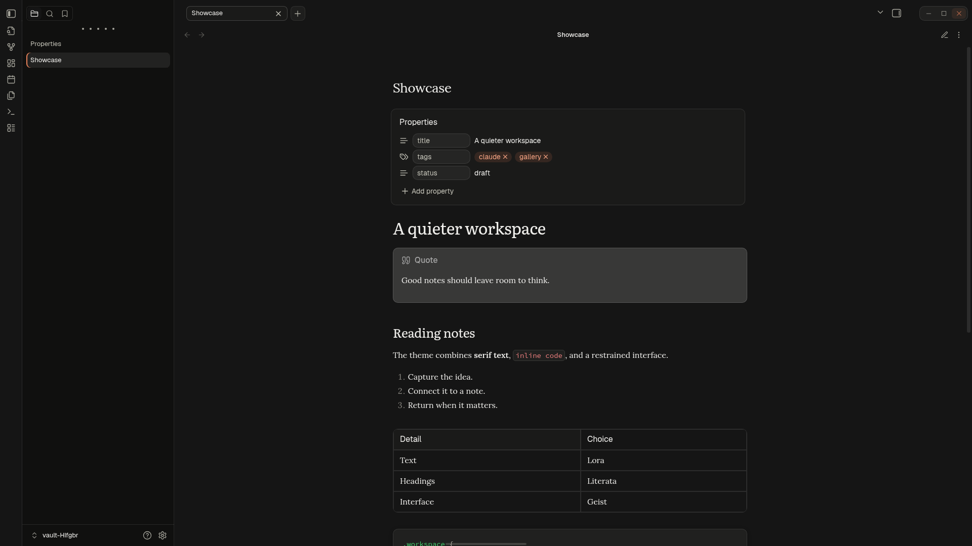 Claude.md theme in dark mode