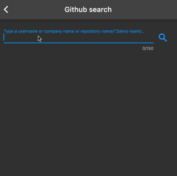 Github search example
