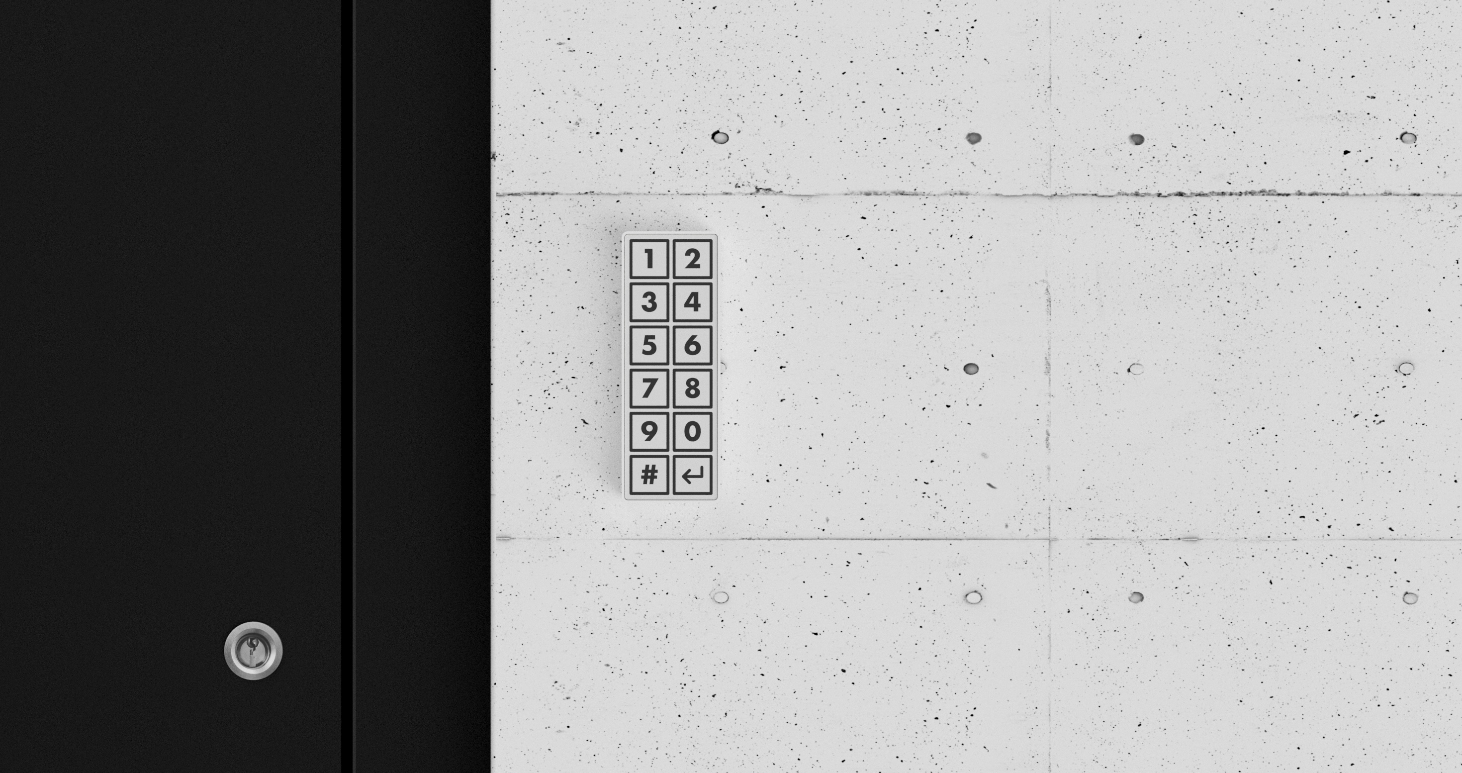 Early prototype mounted on a concrete wall
