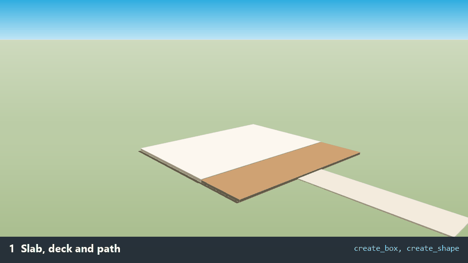 A pavilion built step by step through the SketchUp MCP tools