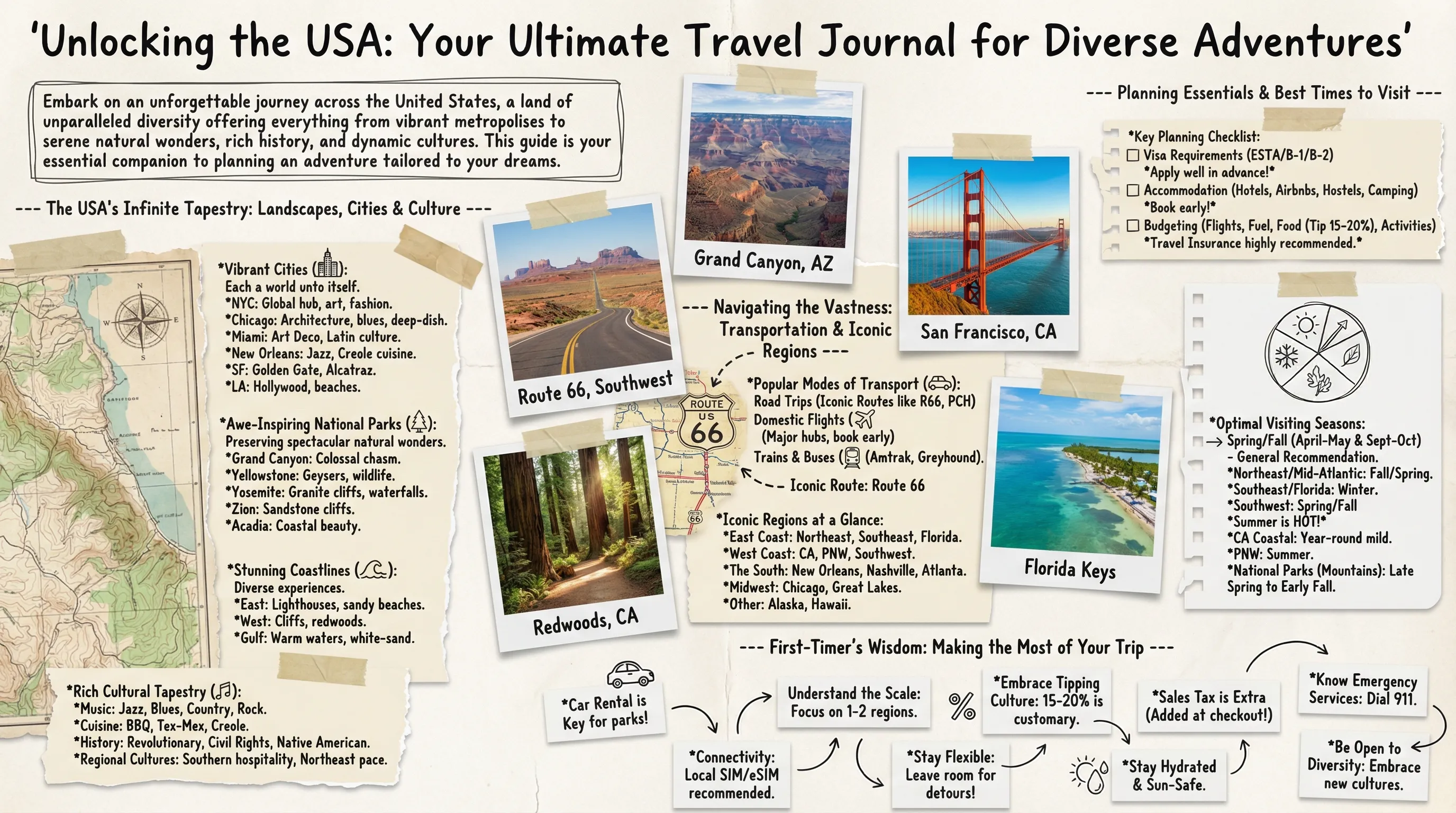Travel journal collage