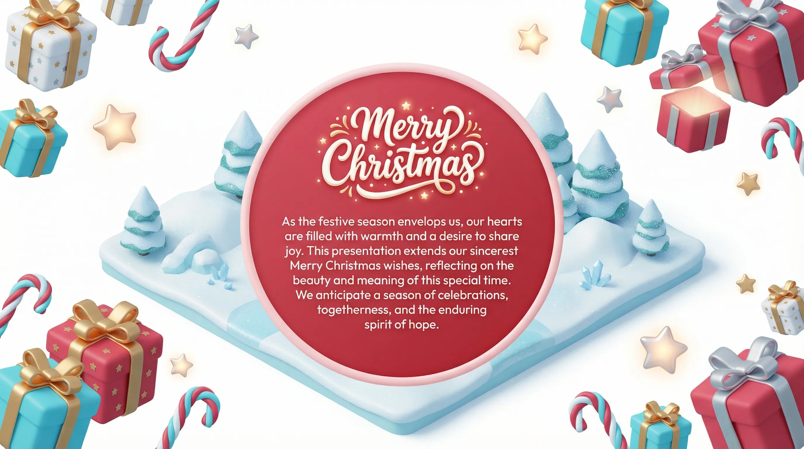 Whimsical 3D isometric Christmas