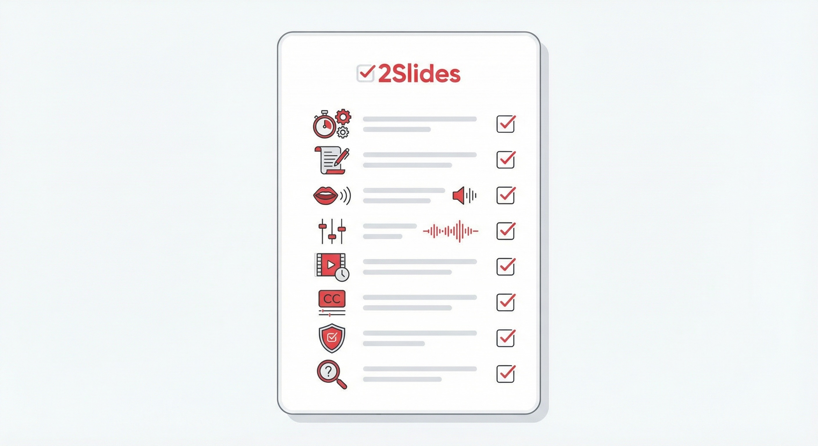 Slides narration video QA checklist