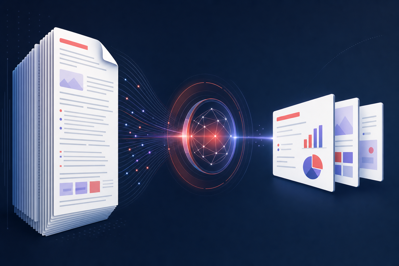 Condensing a long PDF report into a concise AI-generated slide deck