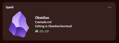 Discord Rich Presence showing vault name, file and timer