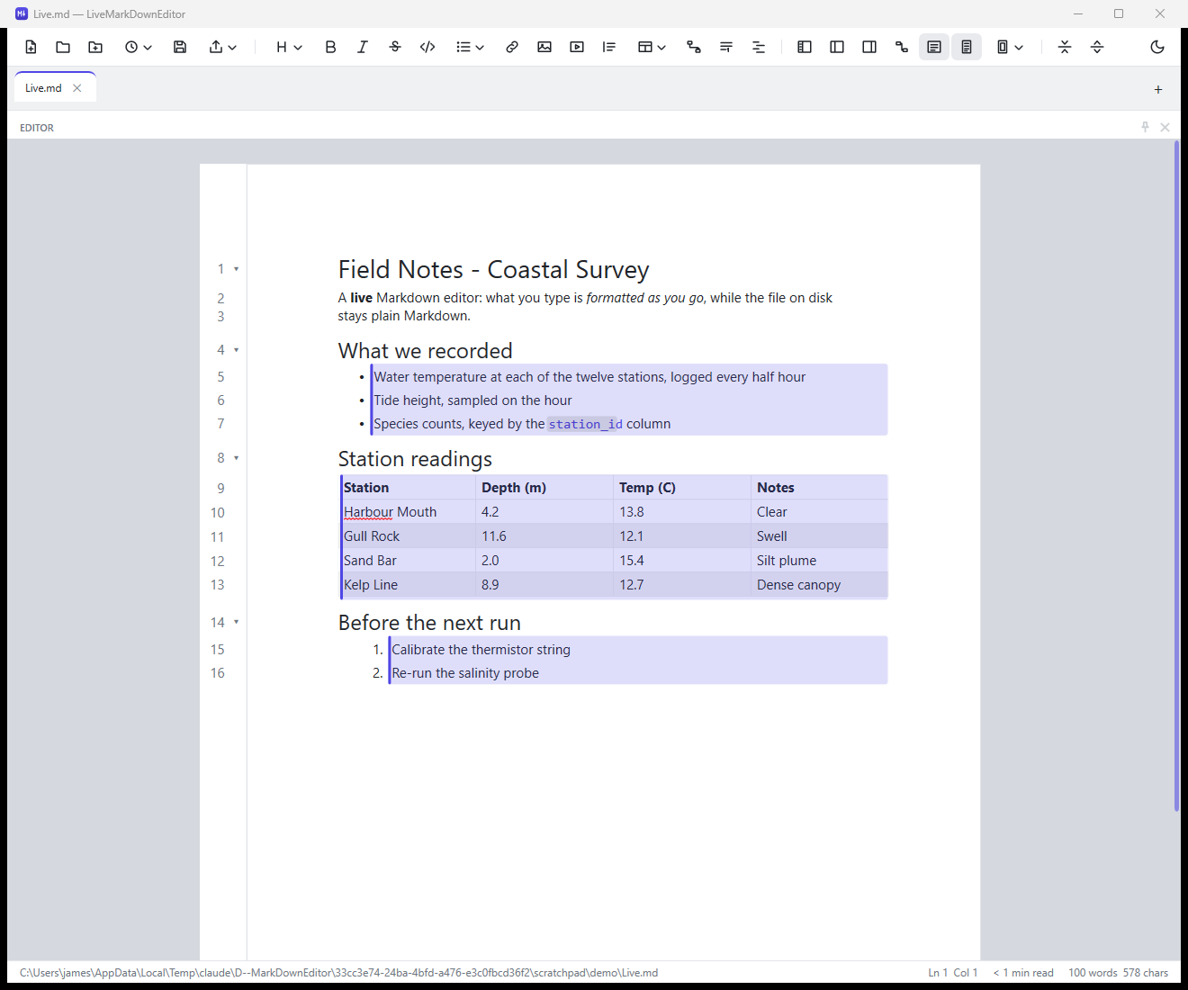 Paragraphs shaded to show what a live reload changed