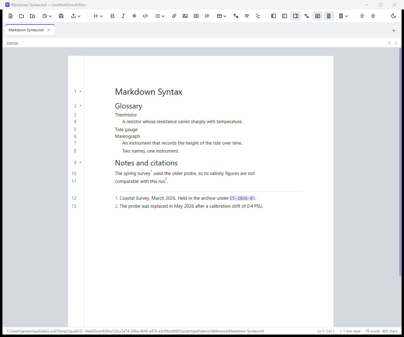 Footnotes and definition lists