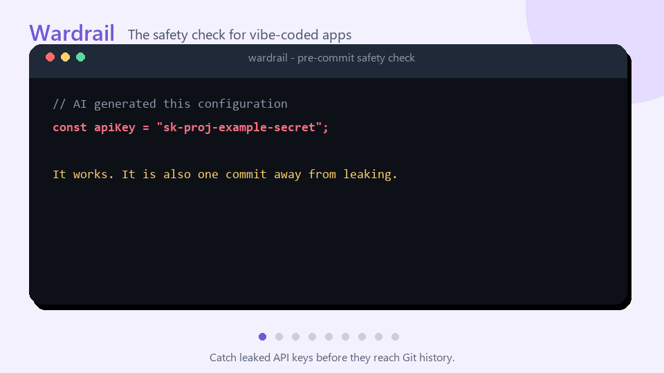 Wardrail 在提交前拦截 API 密钥
