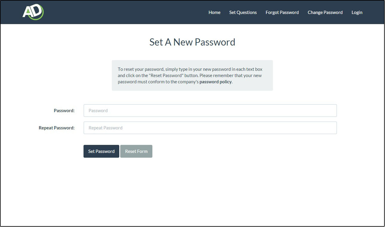Selecting A New Password