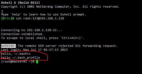 以login-shell方式进行登录输出